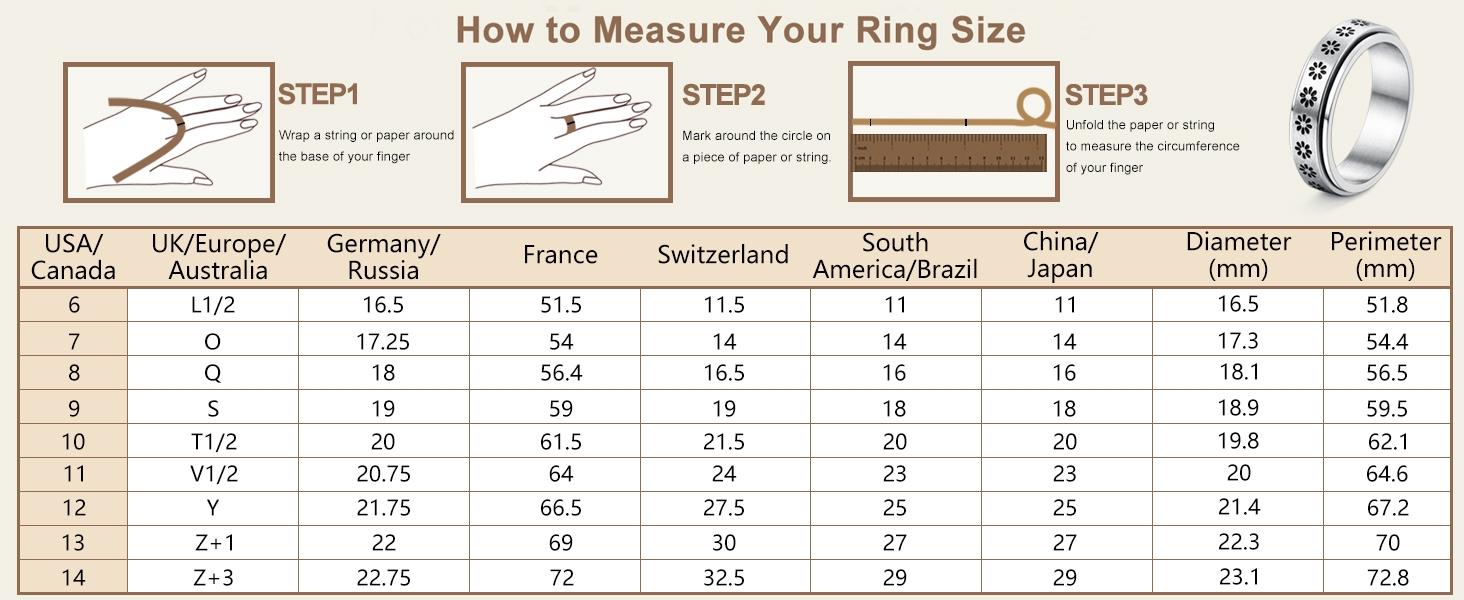 Stainless Steel Fidget Anxiety Ring for Women Men Fidget Spinner Rings Moon Star Celtic Stress Relieving Spinning Ring Wedding Band Rings Set,4-6Pcs