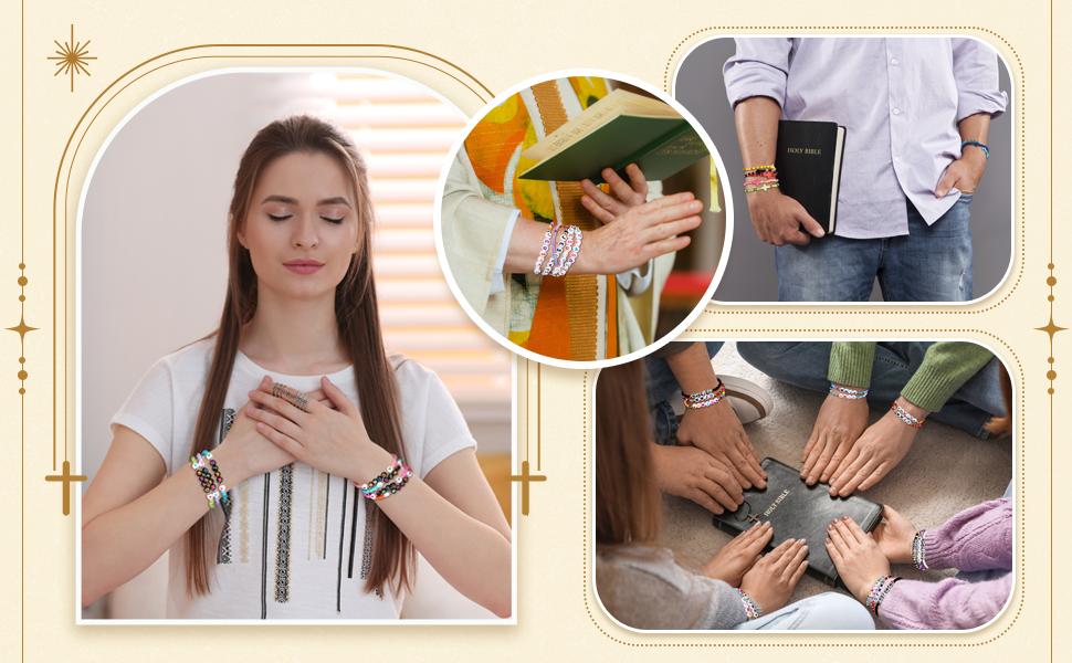 Easter Jesus Loves You Bracelets Bulk Christian Gifts for Women Men Youth Group WWJD Cross Clay Beads Faith Friendship Bracelets for Easter Basket Stuffers Easter Egg Filllers Church Sunday School Prizes No Candy Easter Party Favors