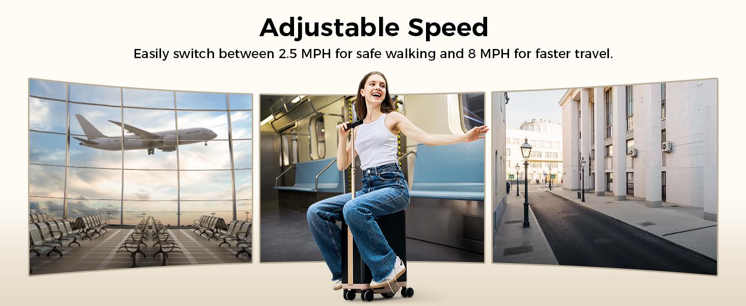 【Flight-Approved】38L Smart Rideable Electric Luggage Scooter - Reinforced Anti-Bend Handle, High-Strength Suspension Wheels & Rust-Resistant