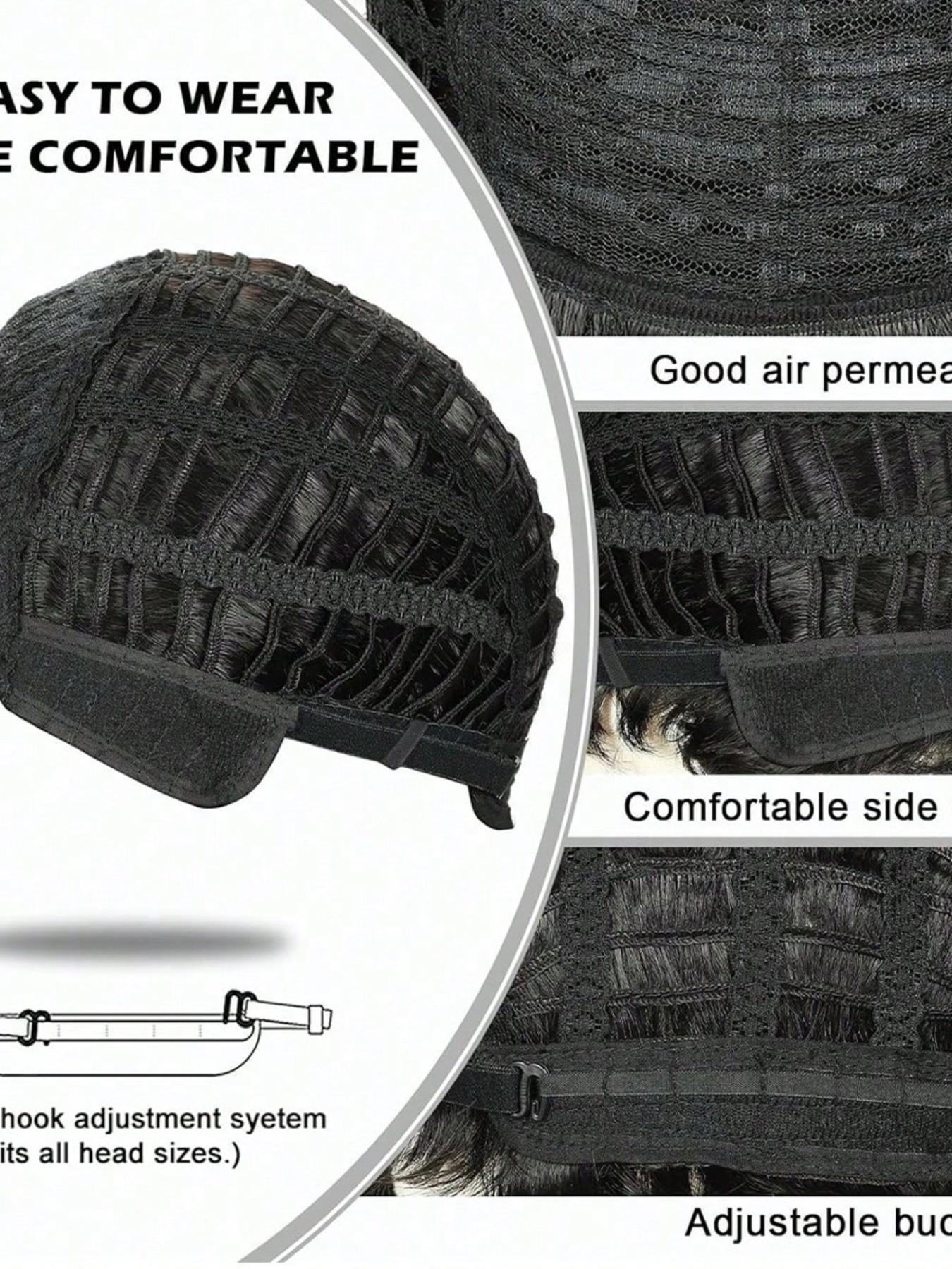 Short Pixie Wigs Short Black Curly Pixie Wigs Synthetic Hair Wigs Natural Wavy Black Burgundy grey Pixie Cut Wig Short Curly Layered Pixie Wig Stylist Friendly Wig