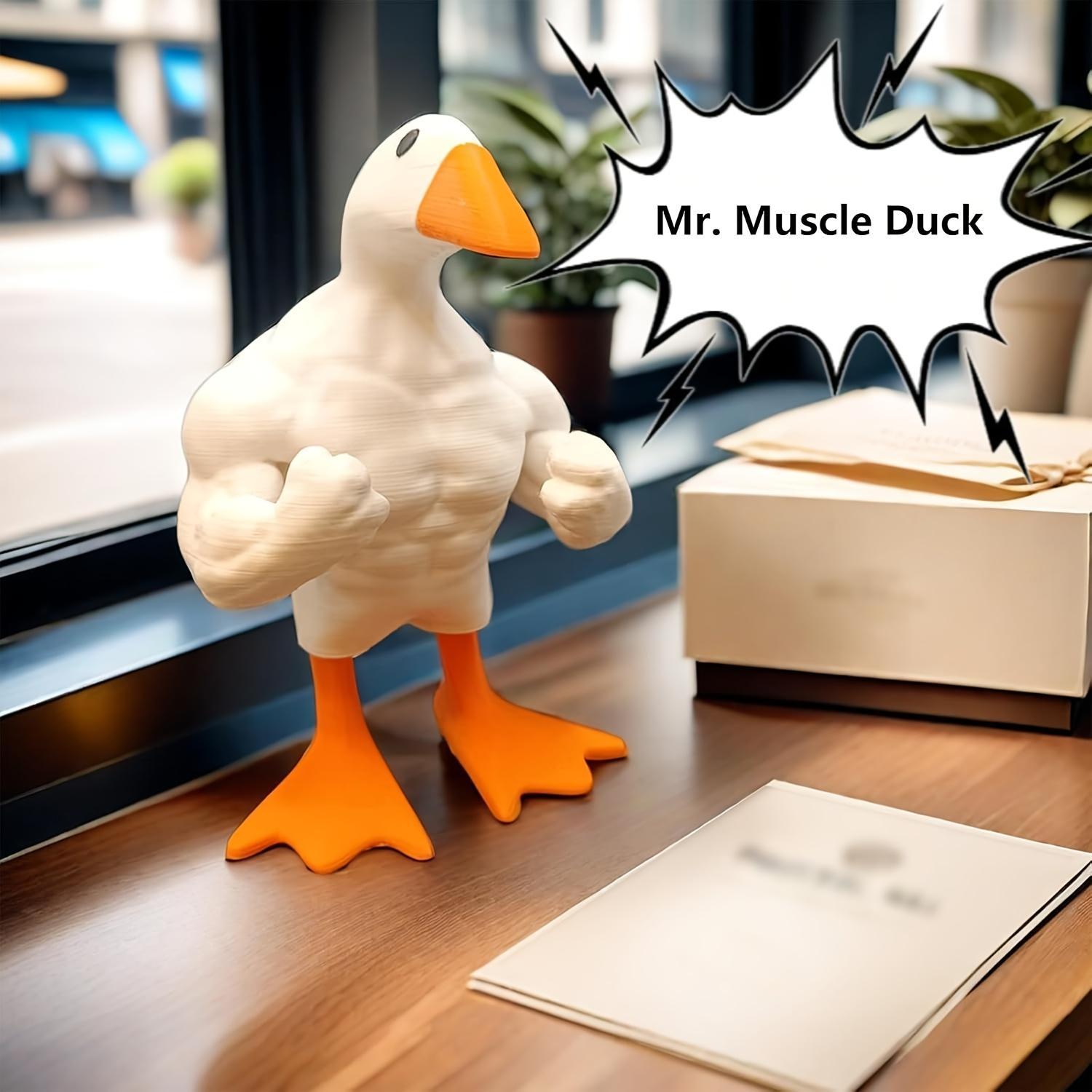 1 3D printed magnetic muscle duck or goose desktop decoration, suitable for office, living room, bedroom, gym decoration, parties, birthdays, carnivals, Christmas or New Year celebrations