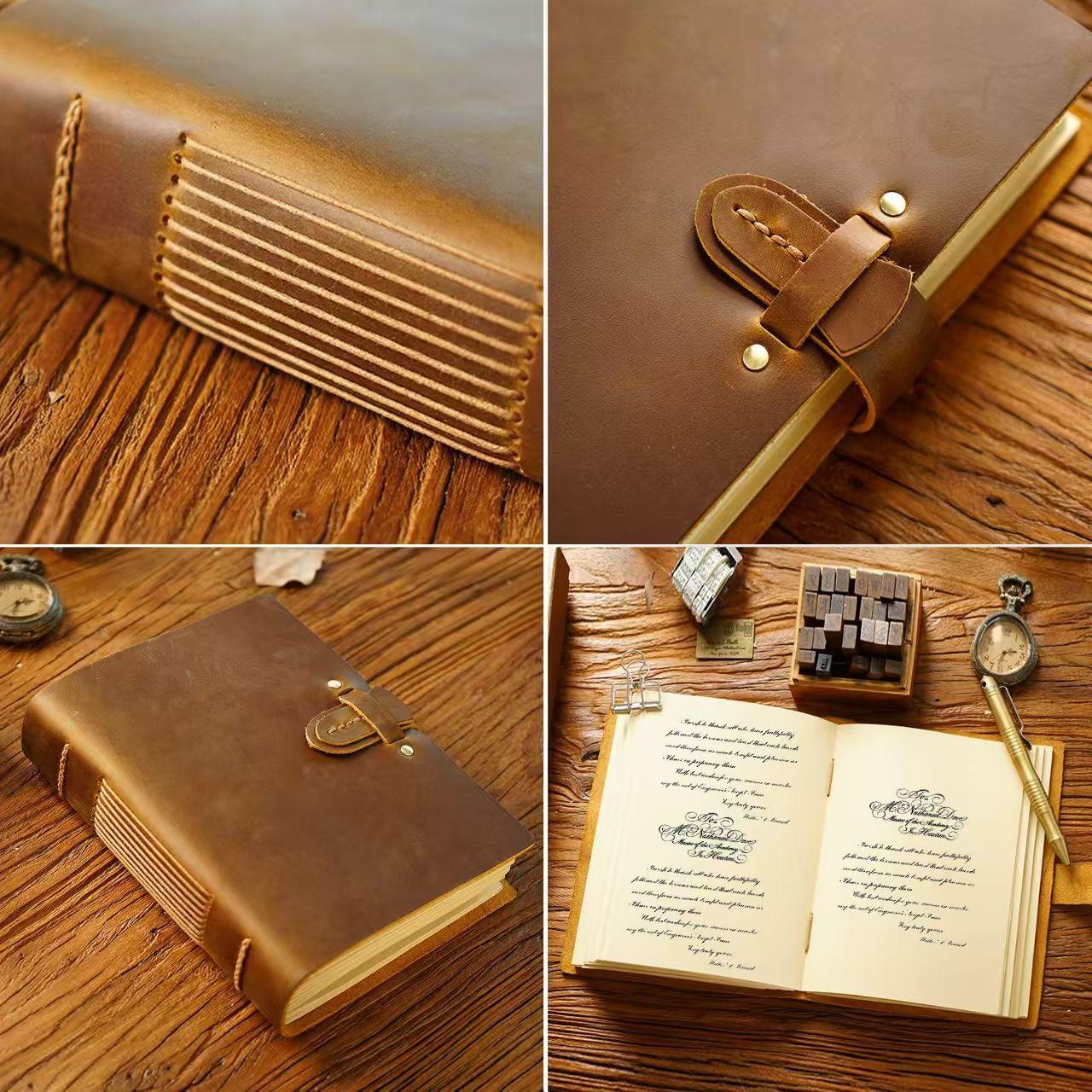 Premium Vintage Leather Journal Notebook, Handmade Craftsmanship, Retro Letter Diary Style, Storytelling Design, Perfect for Writing