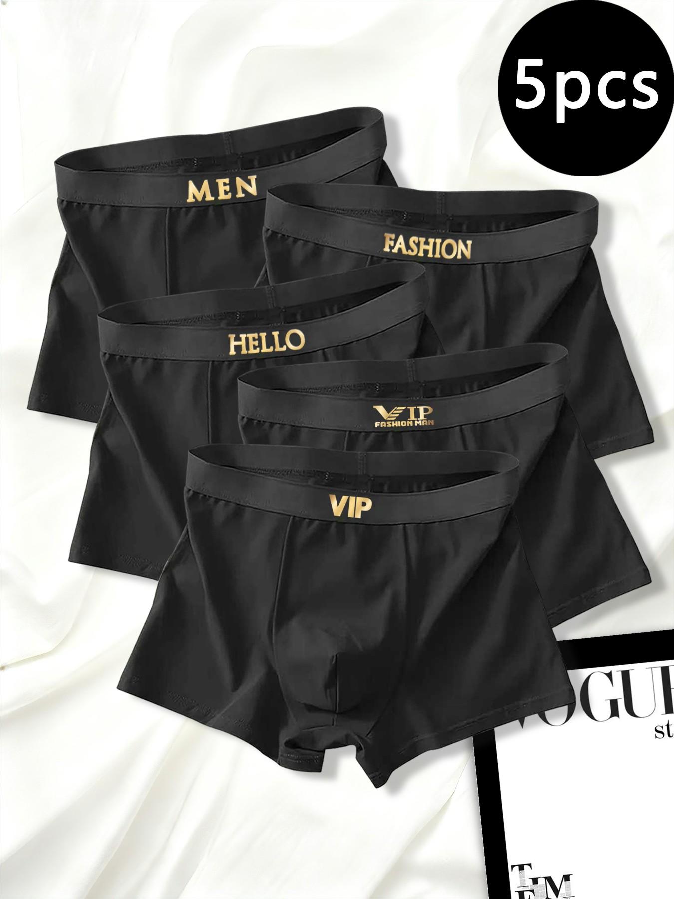Pack of 5 stylish men's underwear, soft and breathable, simple and versatile, suitable for daily wear