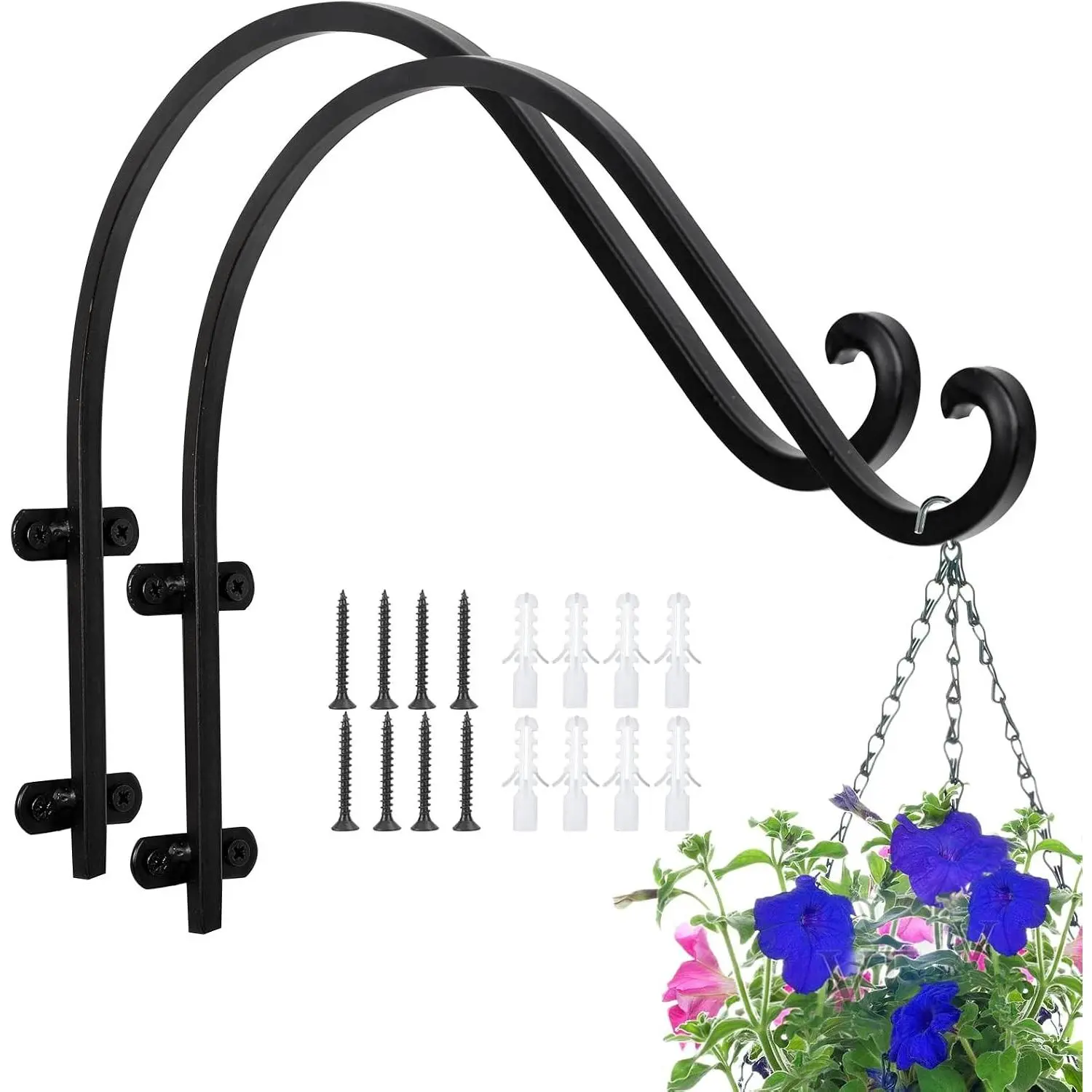 2 Pack 16 Inch Heavy Duty Outdoor Plant Hanger Bracket