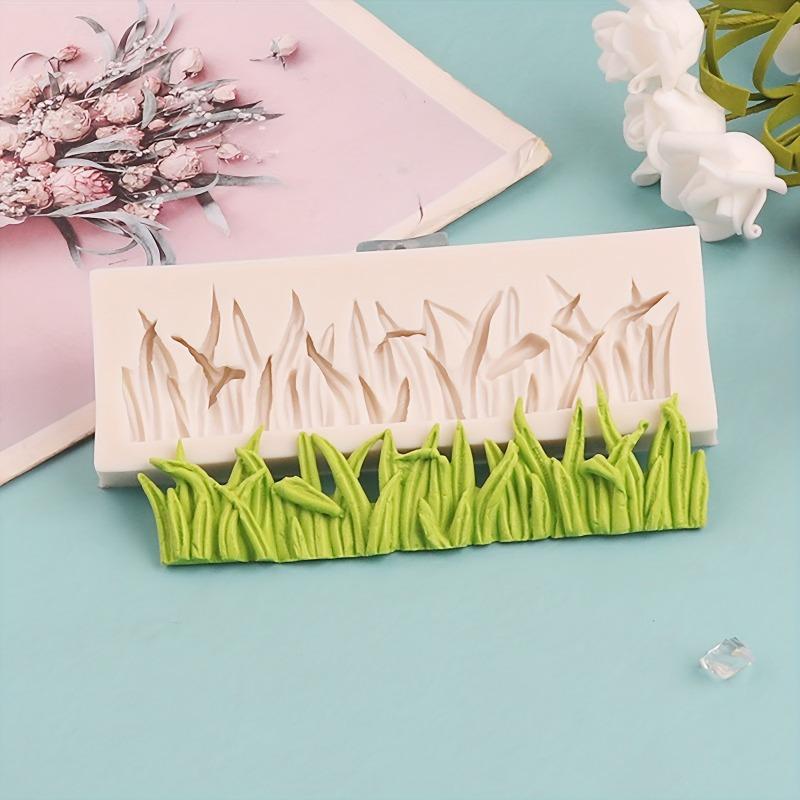 1pc Grass Mold for Cakes and Chocolates - Rectangular Shape, Plant Theme, Perfect for Wedding Decorations
