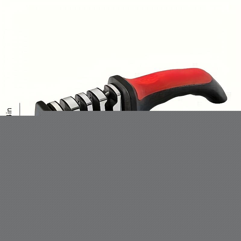 Compact 4-Stage Home Kitchen Knife Sharpener - Single Unit with Non-Slip Synthetic Base, Works for Ceramic, Steel Blades, Scissors, Repairs, Restores, Polishes Blades (No Magnets) for Kitchen Enthusiasts