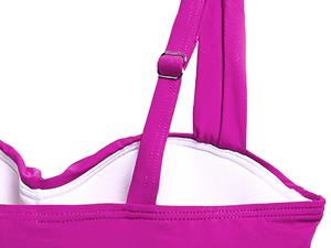 Holipick Two Piece Underwire Tankini Swimsuits for Women Tummy Control Tankini Top Bandeau Bathing Suits with Bottom