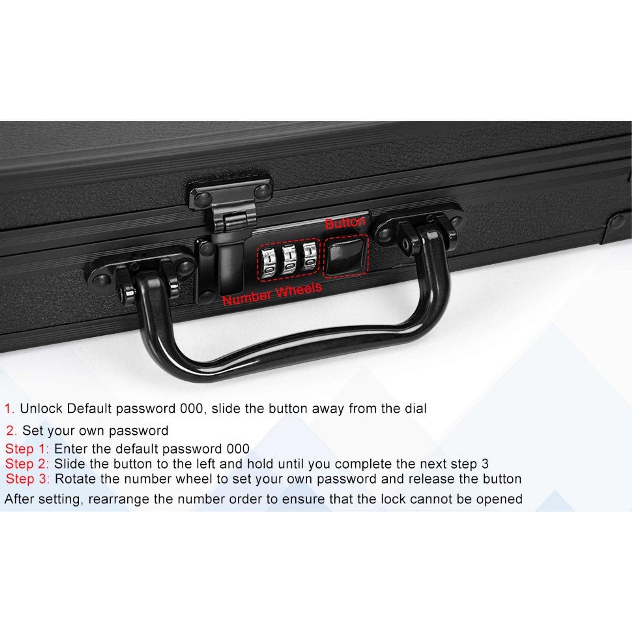 Aluminum Briefcase, Key Lock Clipboard Storage Box, Lockable Storage Case with Foot pad and Corner Protectors, 13x 10x 2.75 inch