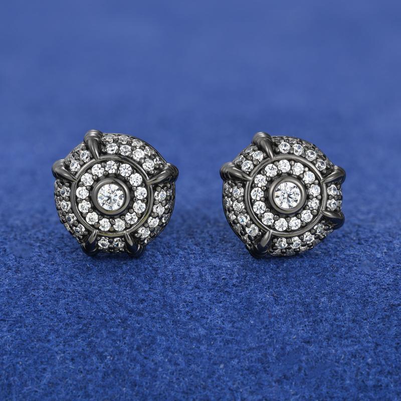 【#E254】UCCIYO 18K Gold-Plated Stud Earrings with Lab-Grown Moissanite Synthetic Moissanite Earrings For Women 925 Sterling Silver Stud Earring Men Hip Hop Jewelry Couple Gift