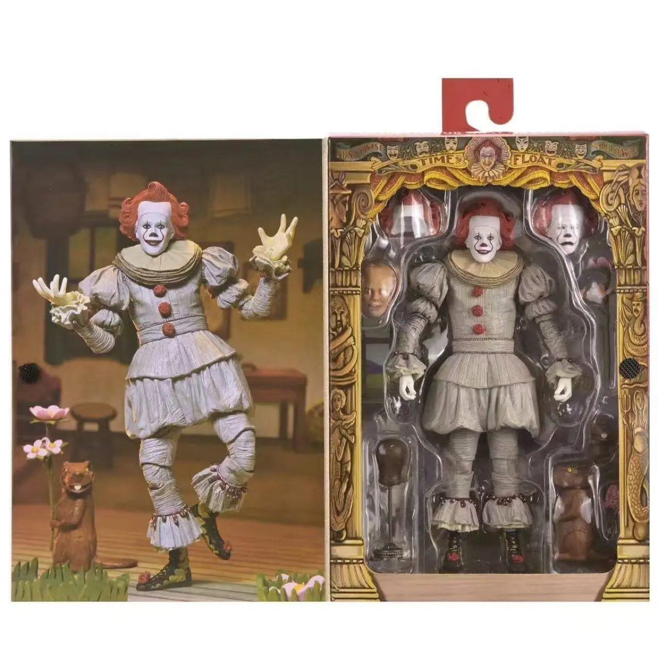 Neca Pennywise 7-Inch Action Figure, Ultimate Bob Version, Collectible Model, Perfect for Birthday, Party, Halloween Gifts