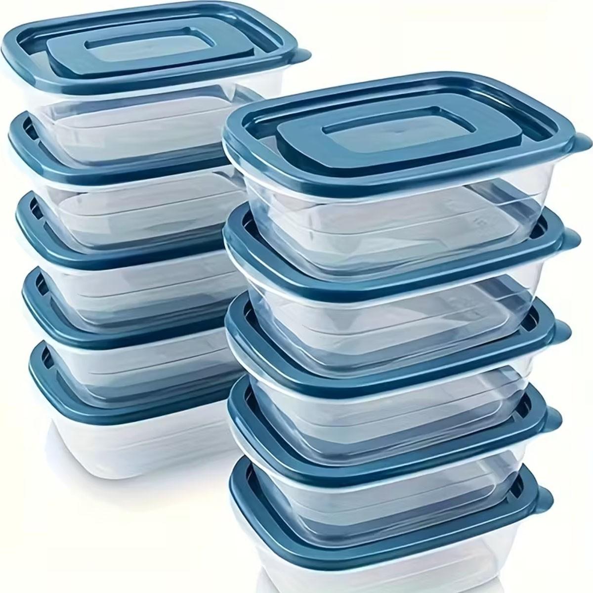 6/12pc Rectangular Food Storage Boxes, Food Storage Set, PP Material, Lids Included, Stackable, Leak-Proof, Reusable, Microwave & Dishwasher Safe