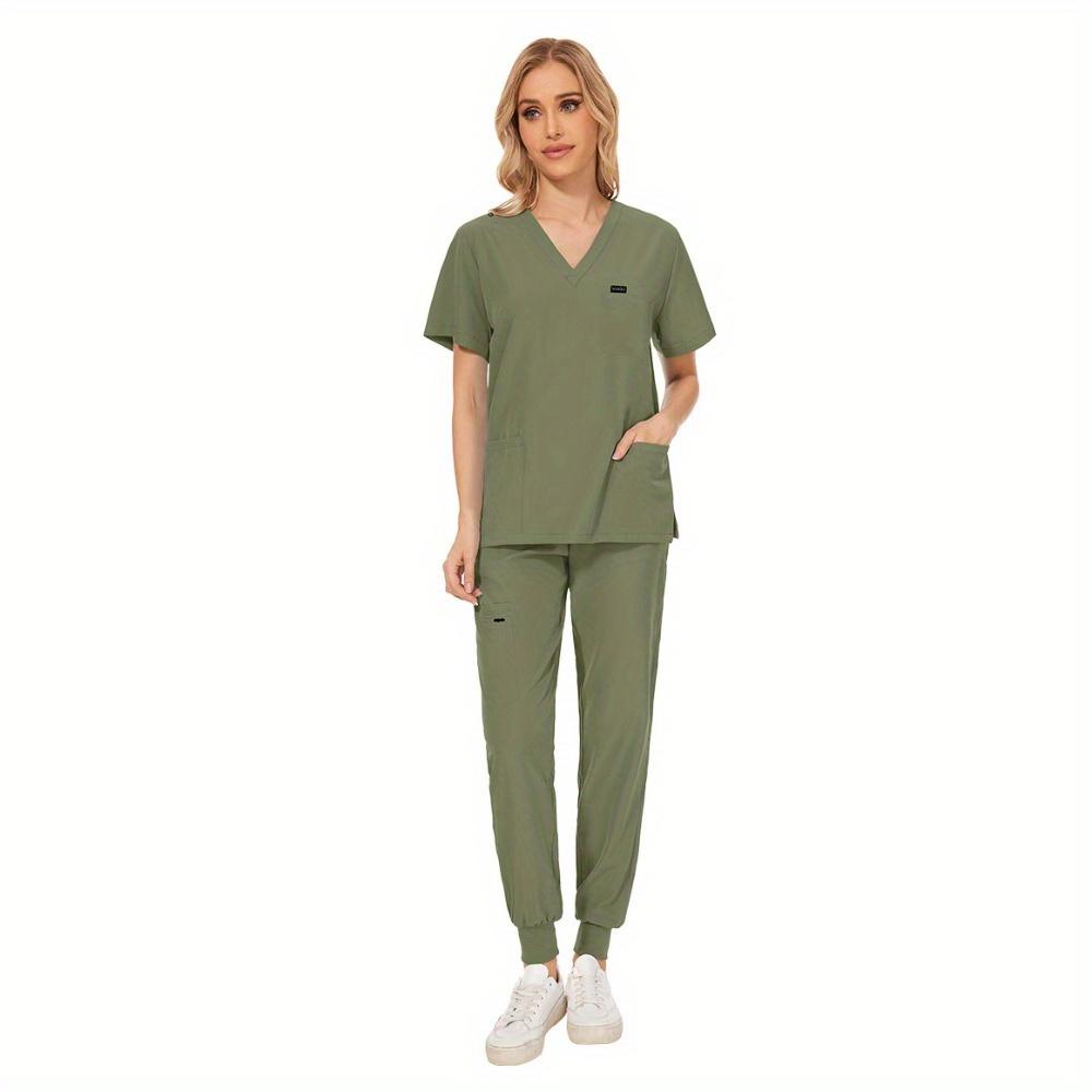 Unisex Uniforms Beauty Costume Women Nurse Doctor Set Clinic Workwear Pet Vet Tops Pants Comfortable Leisure Care Center Daily Practical Work Clothes Set