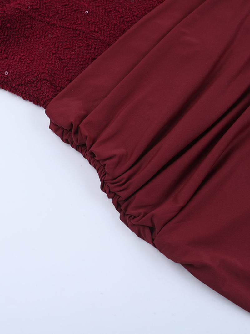 Women's Glitter Knit Halter Neck Spliced Dress, Trendy European Style Vacation for Parties & Events, Stylish Summer Fashion