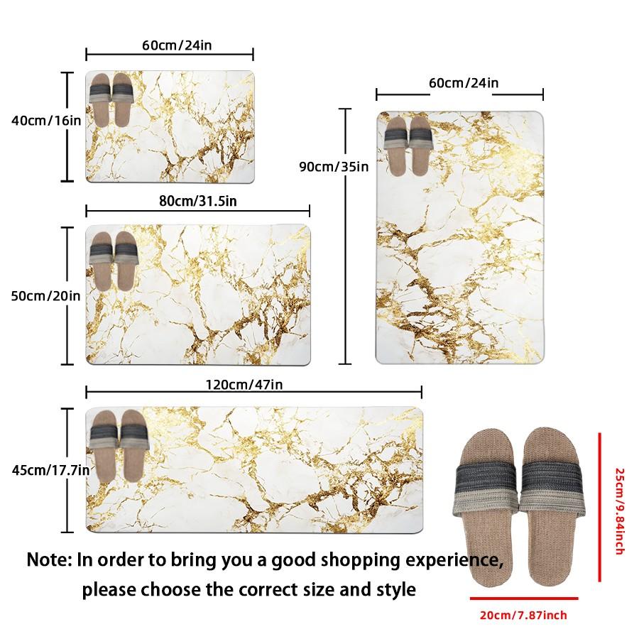 [Popular Choice]1 piece, bathroom decoration, bathroom floor mat, bathroom anti-slip mat, kitchen floor mat, bathroom set, home decoration, marble floor mat, luxurious and simple theme decoration.
