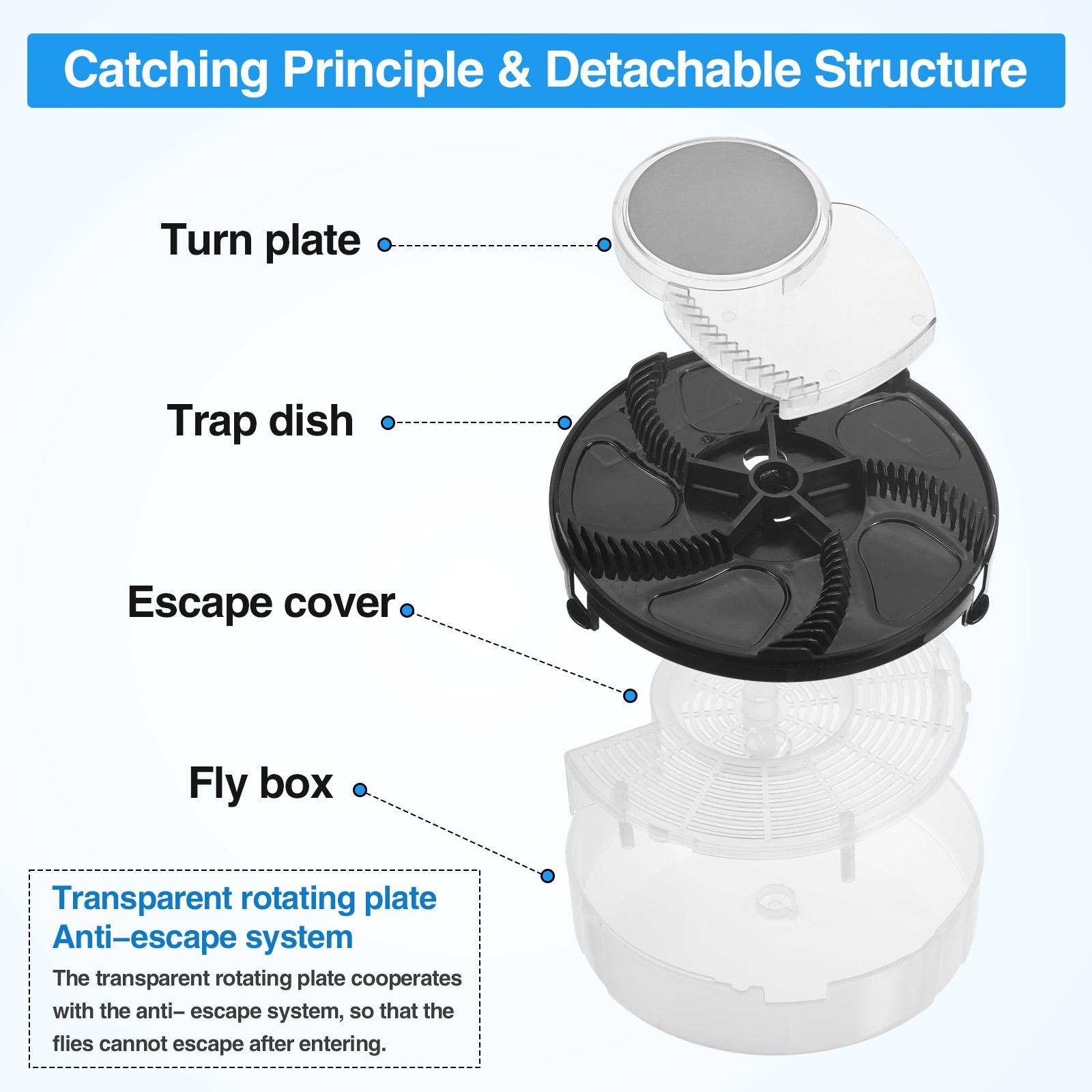 Automatic Electric Fly Trap Indoor Flying Insect Catcher, Efficient Pest Control Tool for Gnats Mosquitoes, Plug-in Bug Repellent Device, Practical Insect Trapper Suitable for Household Rooms, Outdoor Patios and Ranch Farm Daily Insect Removal
