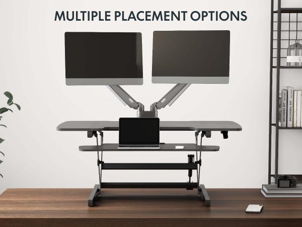【TikTokShopfalldealsforyou】Standing Desk Converter, Height Adjustable Stand Up Desk Riser, Black Home Office Desk Workstation for Dual Monitors and Laptop