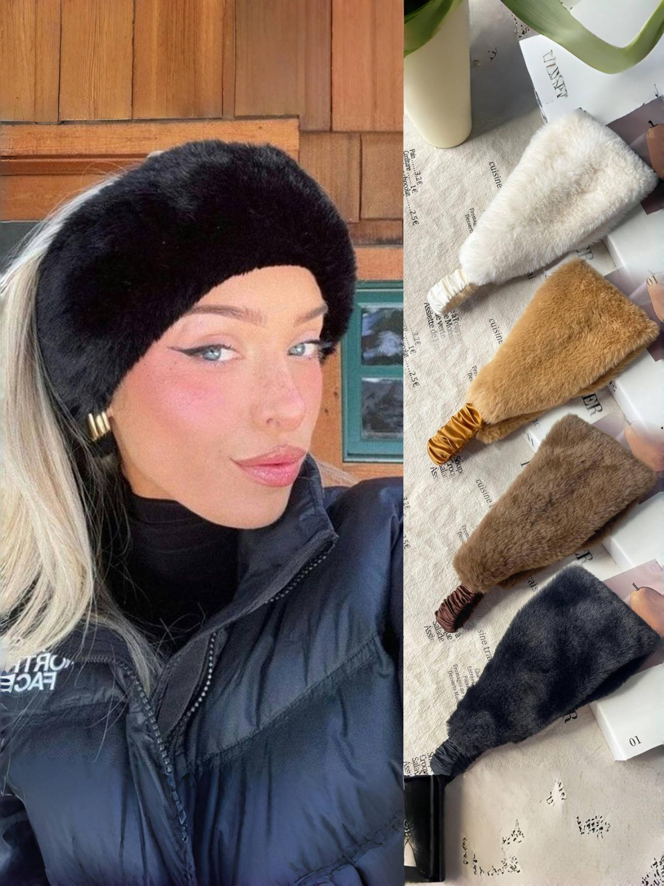 Women's Winter Faux Rabbit Fur Soft Warm Headband, Hairband, Wide Edge Windproof Cold-Proof Hair Accessory, Elastic Sweat-Absorbing Bandana, Elastic Fashion Headbands Women's Winter Faux Rabbit Fur Soft Warm Headband, Hairband, Wide Edge Windproof Cold-Proof Hair Accessory, Elastic Sweat-Absorbing Bandana, Elastic Fashion Headbands