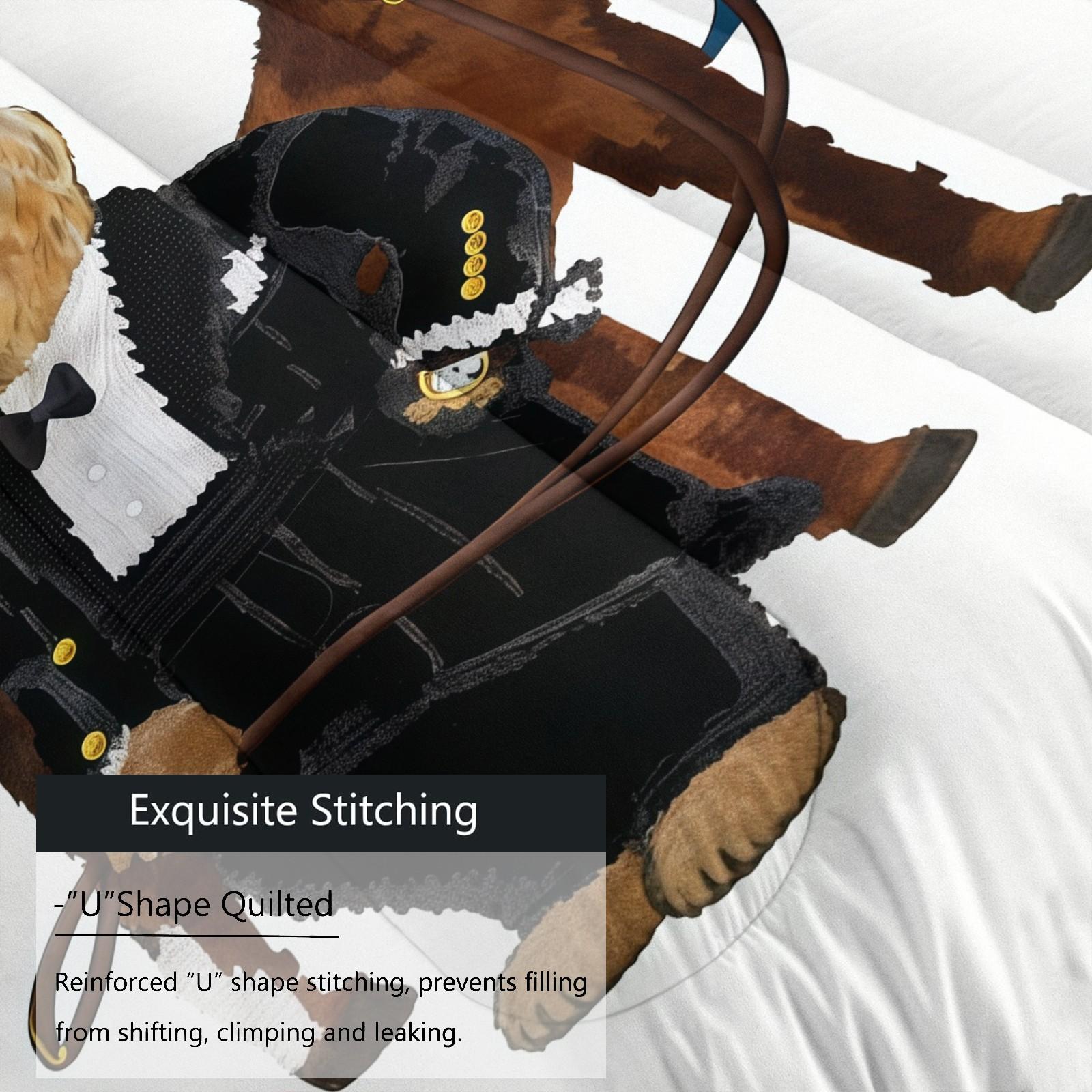 Bear Pattern Comforter Set Quilt, Soft And Durable Bedding Set, Includes 1 Comforter And 1 Or 2 Pillowcases, Daily Holiday Birthday Gift Bedroom Decoration For Children And Adults