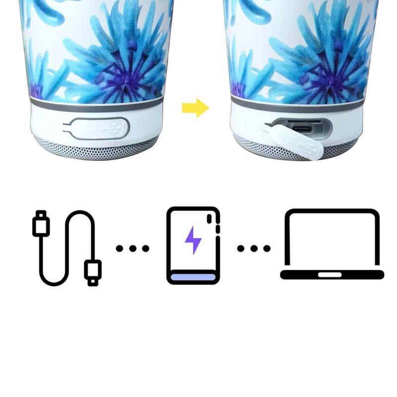 30 Oz Insulated Cup with Bluetooth-compatible Mini Speaker, Large Capacity 900ML Ice Bucket, Detachable Rechargeable Player, Thermal Mug for Hot & Cold Drinks