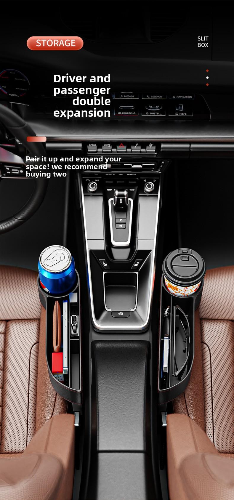 Car Seat Side Storage Box Car Interior Organizer Bag Car Gap Filler for Phone Keys Wallet Car Accessories Auto Interior Decoration Black Tech Car Gadget Car Seat Pocket Organizer for Car Storage Solut