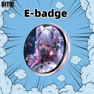 Digital displayed Pixel Badge pin, 1.7 Inch HD Display Anime toy Pin Badge,  Supports Pictures and 20s Mp4 Videos, 600mAh Battery Long Lasting, Full Touch Screen,Original sound playback, Support lights,BT transmission,Cosplay Concert Gift for Anime Fans