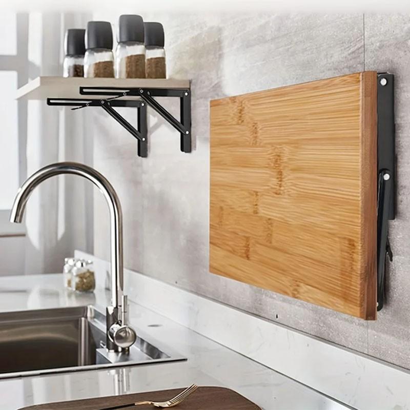 4pcs foldable triangular bracket, wall mounted partition bracket, shelf board support L-shaped heavy-duty bracket, Sturdy Bracket