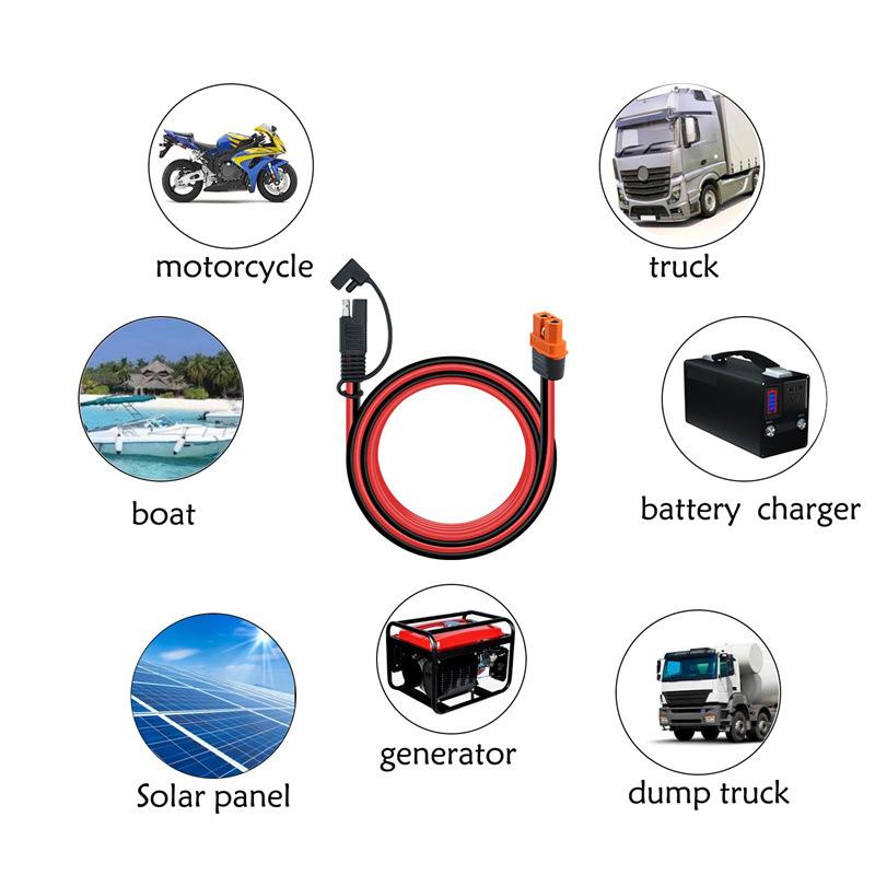XT60i to SAE extension cable 1m Solar lighting panel photovoltaic connection plug cable SAE cable,electronic,components,battery,amp,fic,adores,wire,protection,lead,strip,black,tie,rv,accessory,,solder,seal,,PVC,Wrap,Heat Shrink Tubing with Insulator Rings