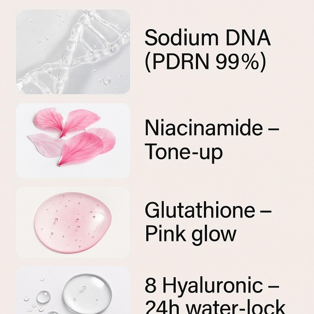 1PCS PDRN Pink Collagen Toning Toner Pad Deep Cleans Pores Unclogs Pores Improves Skin Radiance Suitable for All Skin Types