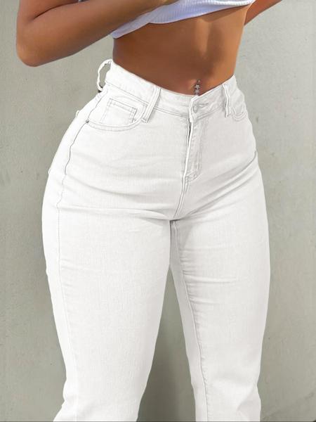 GILIPUR Y2K Women's Slim Flare Pants, Casual Pants Button Fly Pocket Design Flare Pants Denim, Suitable For All Seasons Flare Pants, Women's Bottoms Daily Wear Gift Set, Deals For Me Days, Spotlight Finds