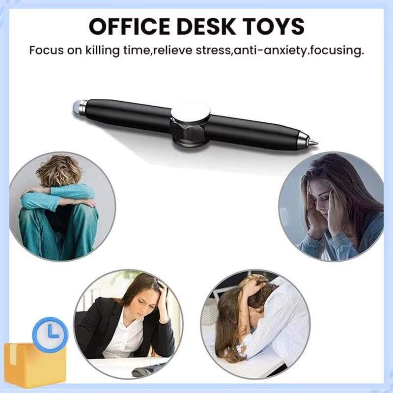 Multifunctional finger spinning fidget pen, multifunctional spinning pen, creative fingertip spinner pen, metal ballpoint pen, office supplies, writing pen, children's toy, spinning pen gift