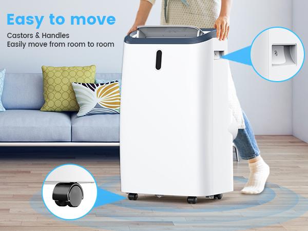【SummberVibes】COWSAR 12000BTU-14000BTU Portable Air Conditioner,Portable AC Unit for Room Cools up to 550 Sq.ft-700 Sq.ft, 3 in 1 Air Conditioner Portable with Cooling& Dehumidifier&Fan,Remote Control,24Hrs Timer,3 Fan Speed summerwins