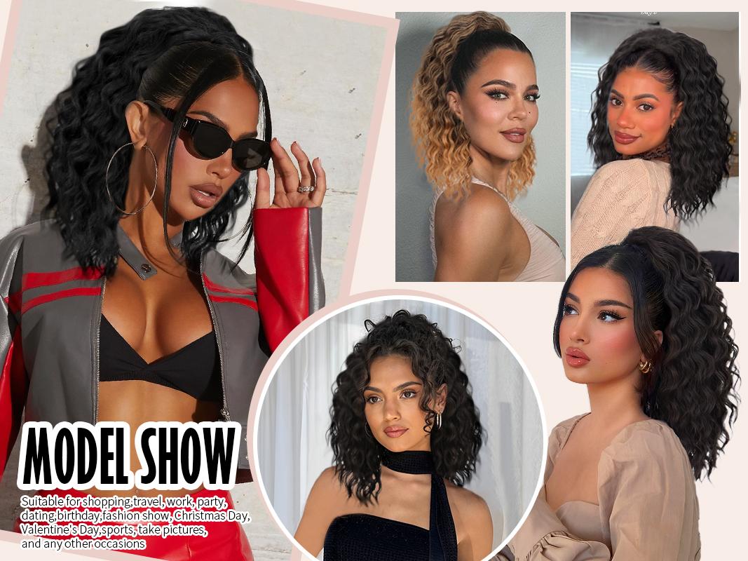 Iridescent Curly Ponytail Extension Drawstring Ponytail for Black Women 18 Inch Synthetic Pony Tails Hair Extensions Iridescent Curly Ponytail Extension Drawstring Ponytail for Black Women 18 Inch Synthetic Pony Tails Hair Extensions