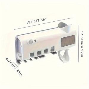 Automatic Toothpaste Dispenser Brush Holder, Modern Plastic Wall Mount USB Charging Bathroom Storage, Home Decor Gift for Friends, Toothbrush Holders