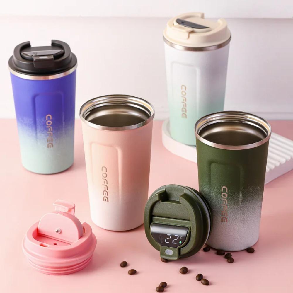 510ML Thermos Coffee Mug, Stainless Steel Coffee Cup, Temperature Display, Vacuum Flask, Thermal Tumbler, Insulated Water Bottle, Insulated Travel Drinkware