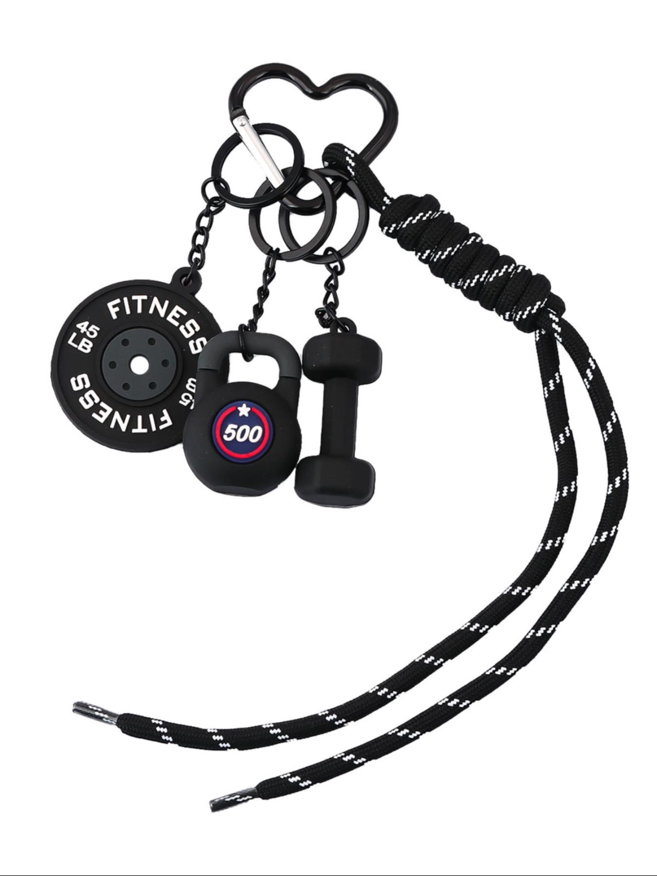 Gym Dumbbell Barbell Kettlebell Keychain, Keychain Wristlet, Fitness Accessory for Gym Bags & Backpacks, Stylish & Functional Design, Perfect Gift for Workout Enthusiasts