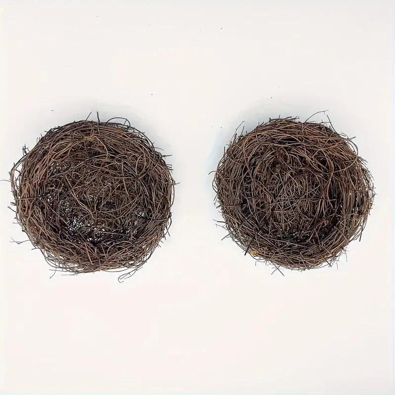 2pcs Handmade Natural Material Bird Nest Models, Garden Courtyard Home Party Wedding Decor Gifts, Desktop Ornament for Bird Lovers