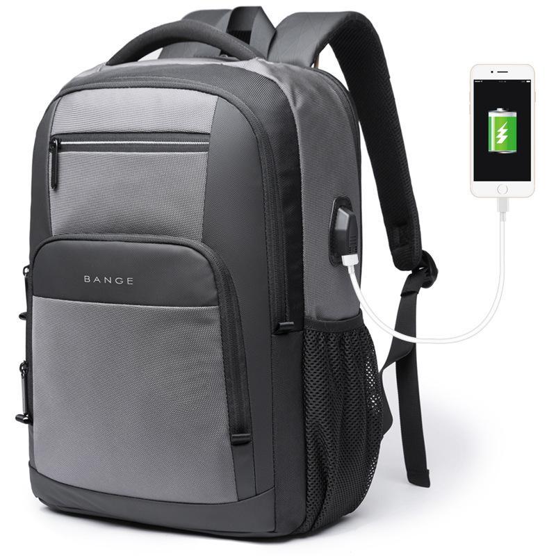 BANGE Lightweight 15.6in Laptop Backpack for Men, Waterproof with USB Charge Port, Multifunctional for Travel & Hiking, Fits Computers & School Use