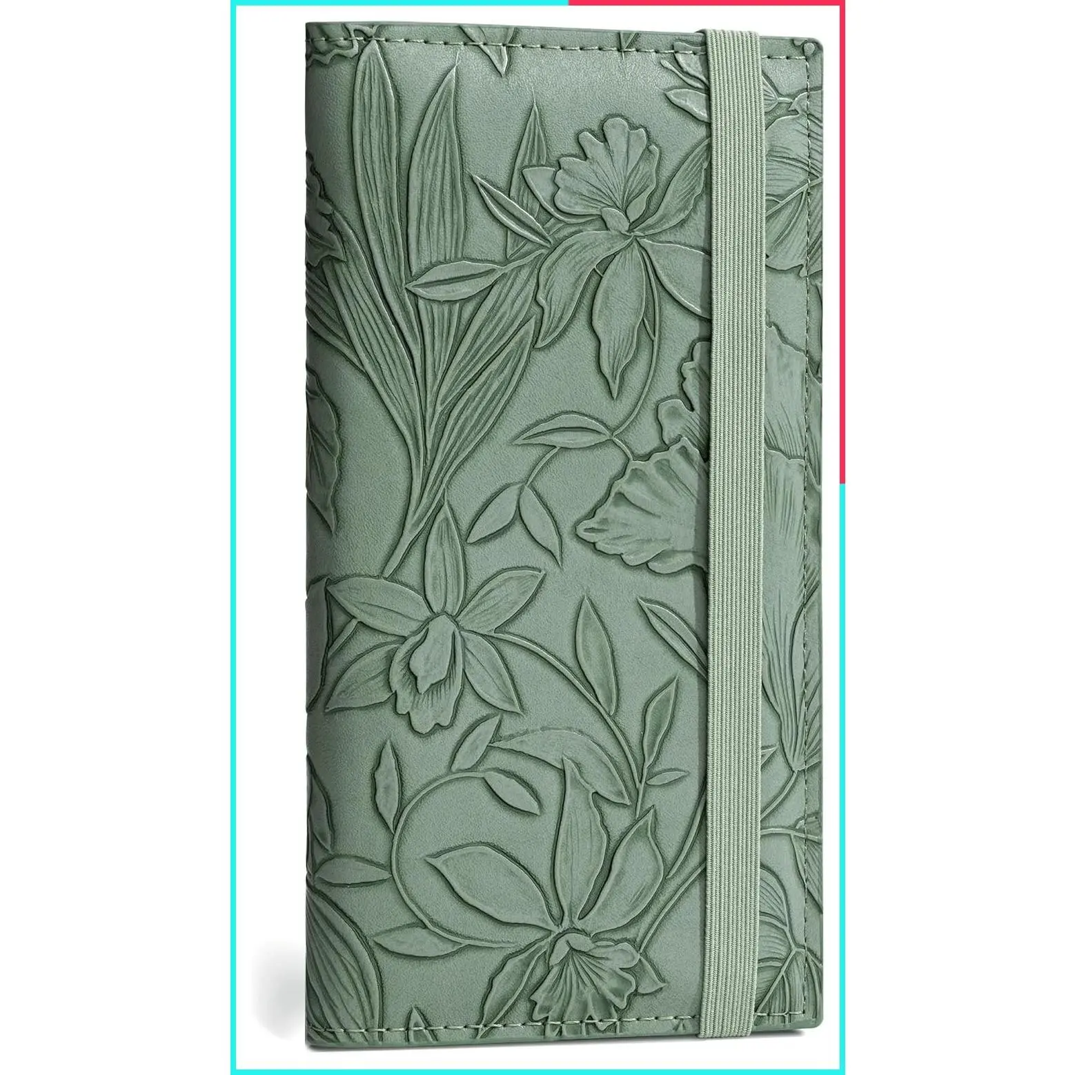 Premium PU Leather RFID Blocking Checkbook Cover for Personal Checks, Top & Side Tear Duplicate Checks, Unisex - Green