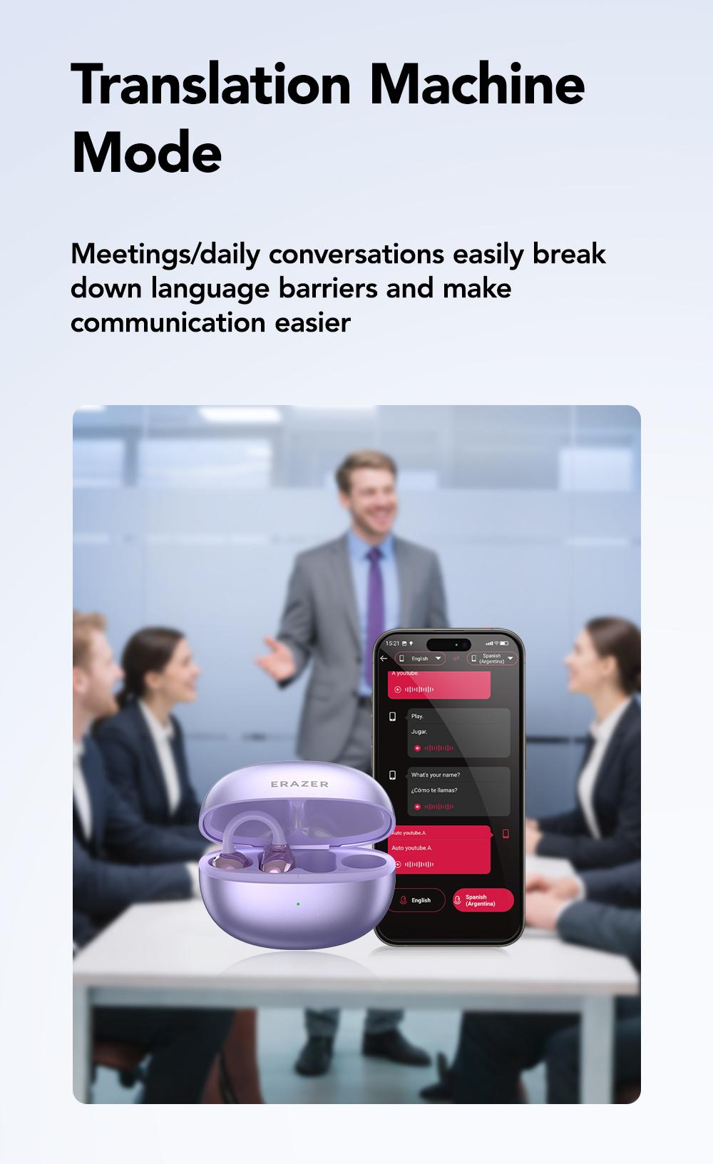 ERAZER XF36 clip-on earphones Bluetooth 6.0 earphones OWS earphones HIFI sound quality music music call dual-purpose waterproof and sweat-proof suitable for sports built-in microphone earphones