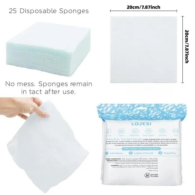 No Rinse Bath Wipes with Soap and Shampoo, Low Allergy and Ph Balanced, Ideal for Post-Op, Seniors, Fitness, Camping, Travel