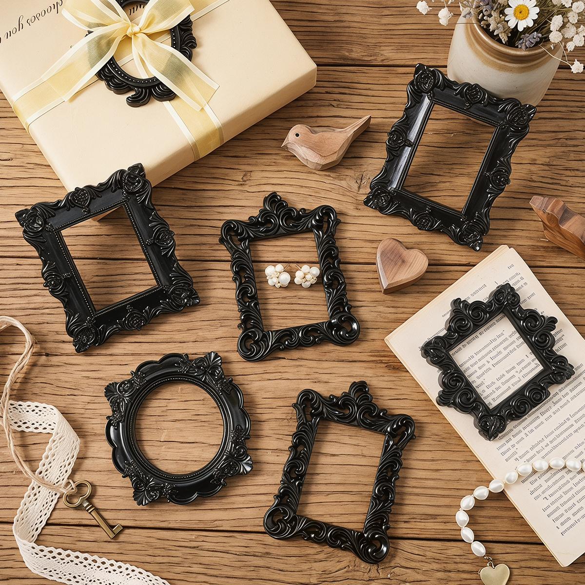 European Resin 3D Pattern Frame Decorative Item, Multiple Styles Available, Suitable for Various Scenes and Home Styles, Mini House Decoration, Holiday Atmosphere Decor, Gift Box Decor
