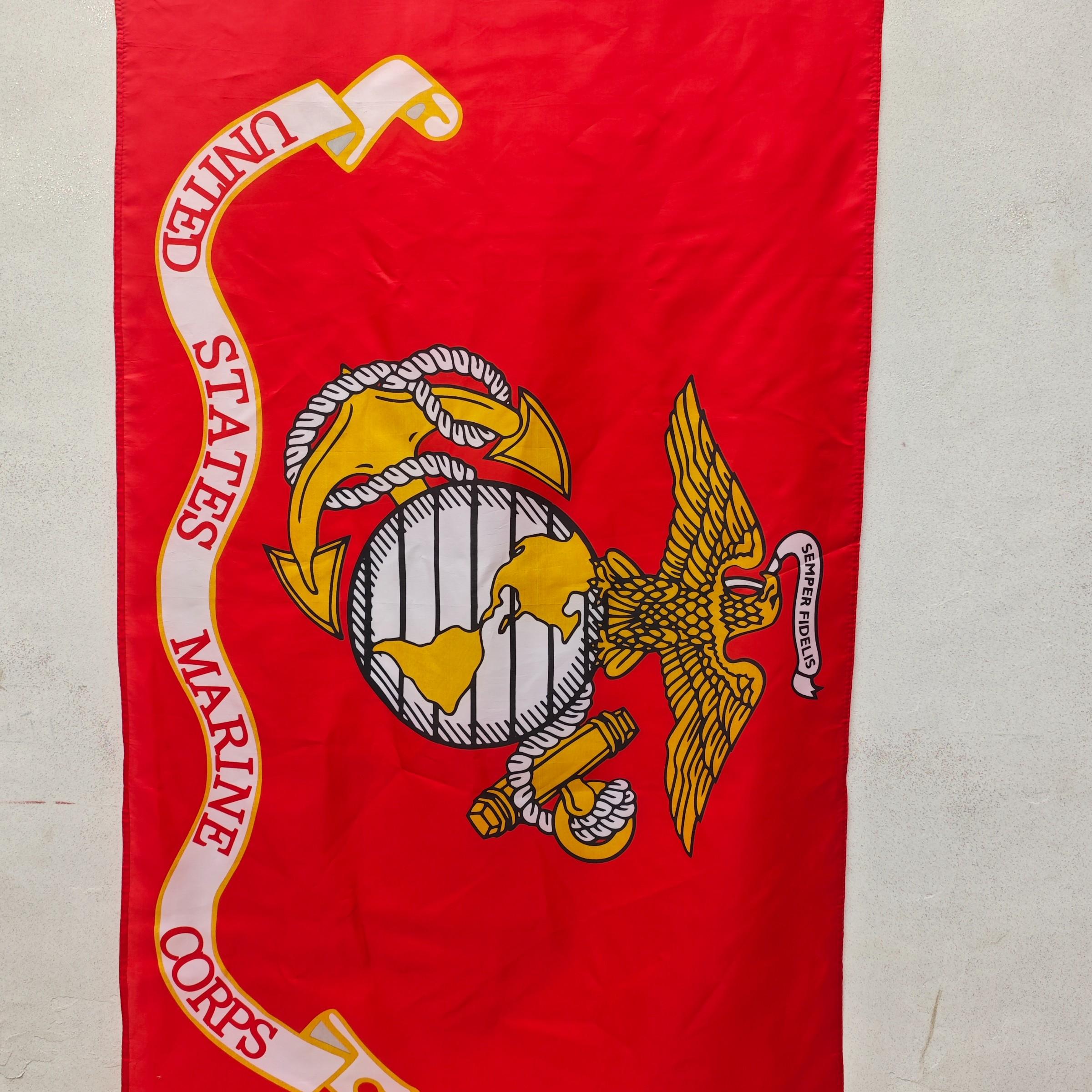 Us Navy Marine Corps Flag 3x5 Feet Outdoor UV Resistant, Durable Canvas Header Brass Eyelets Easy Hoist, Usmc Banner for Decoration Wall Decor Flags