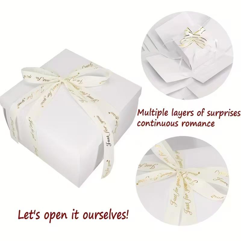 DIY Surprise Explosion Five-Layer Gift Box, Contains Cash, Heart, Snacks, Perfect for Weddings, Birthdays, Valentine's Day, Color Options Available