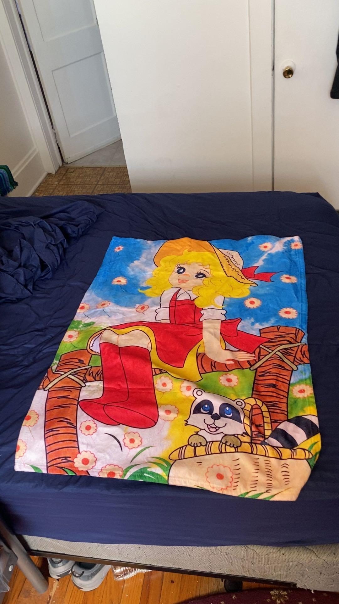 2025 New Style Candy Candy Girl Cartoon Anime Soft Plush Blanket,Flannel Throw Blanket Polyester Blanket for Living Room Bedroom Sofa Kid Gift