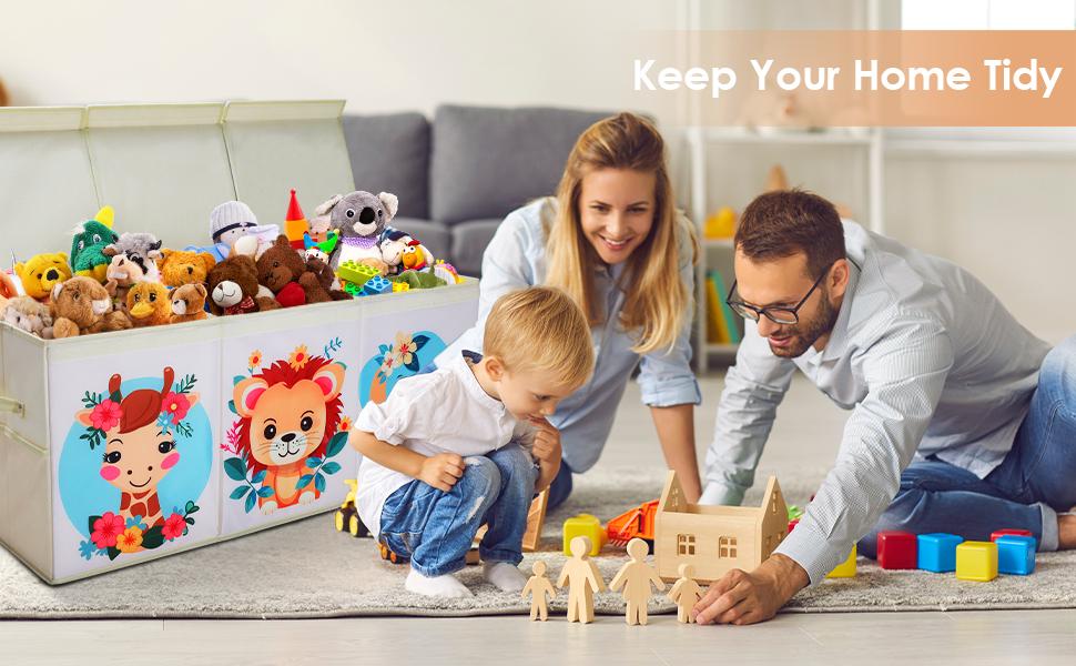 Unicorn Extra Large Toy Box Chest with Flip Lid for Kids, Collapsible Oxford Toy Storage Box with Handles Mesh Pockets, Sturdy Waterproof Toy Box for Bedroom Playroom, 37.7×12.5×15.7 Inch Unicorn Extra Large Toy Box Chest with Flip Lid for Kids, Collapsible Oxford Toy Storage Box with Handles Mesh Pockets, Sturdy Waterproof Toy Box for Bedroom Playroom, 37.7×12.5×15.7 Inch