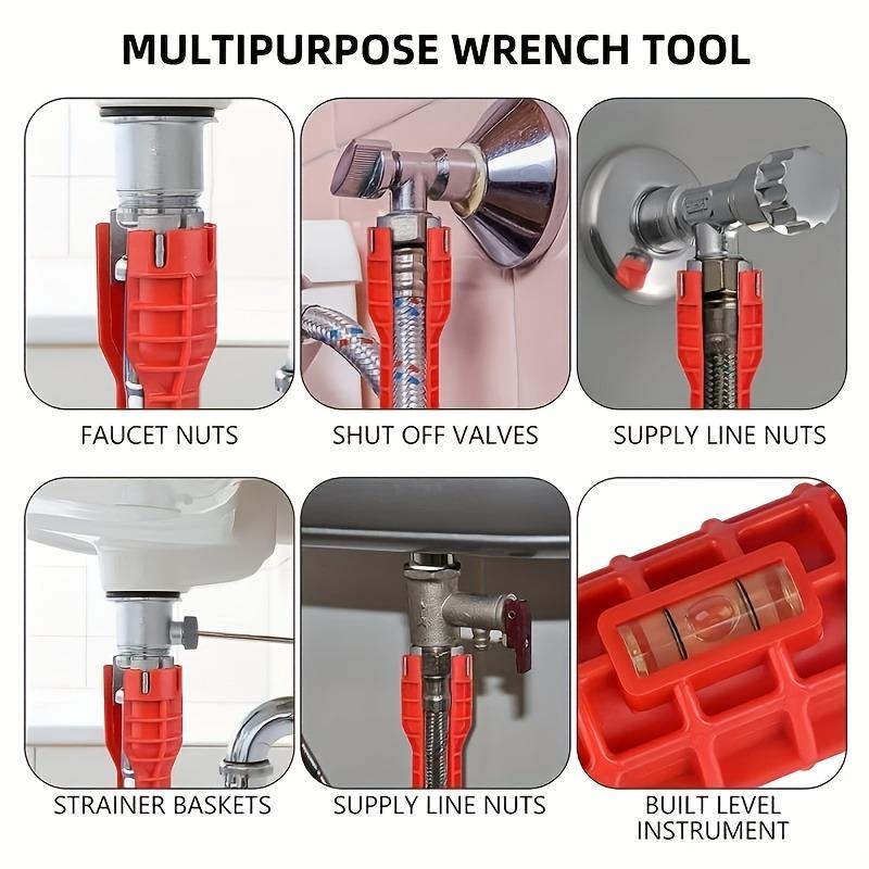 1-Piece 14-in-1 Faucet and Sink Installation Tool - Durable Plastic, Perfect for Bathroom Pipe Installation, Equipped with Adjustable Wrenches, Bender and Other Pipe Tools, Pipe Tools | Adjustable Wrenches | Durable Plastic, All-round Tools