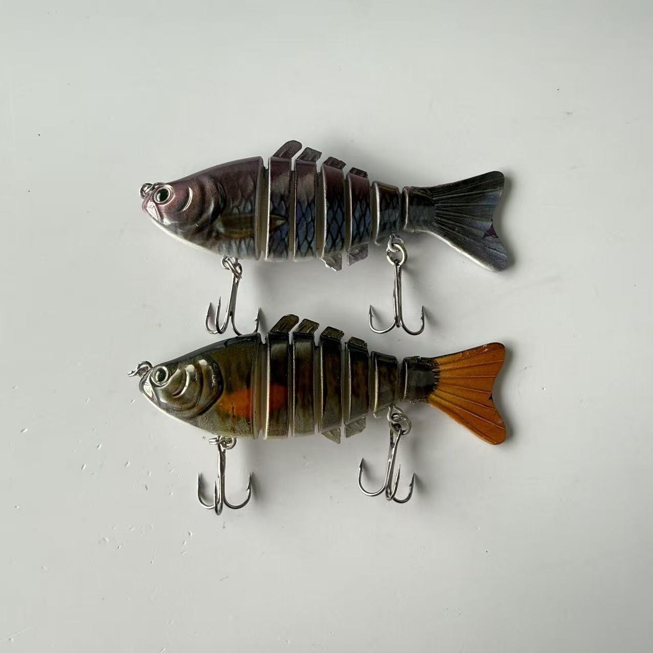 Large brand replica, popular, 2pcs, submerged simulation 7-section fish lure, fake bait, multi section hard bait for fishing, suitable for freshwater and seawater fishing accessories, fishing equipment and supplies