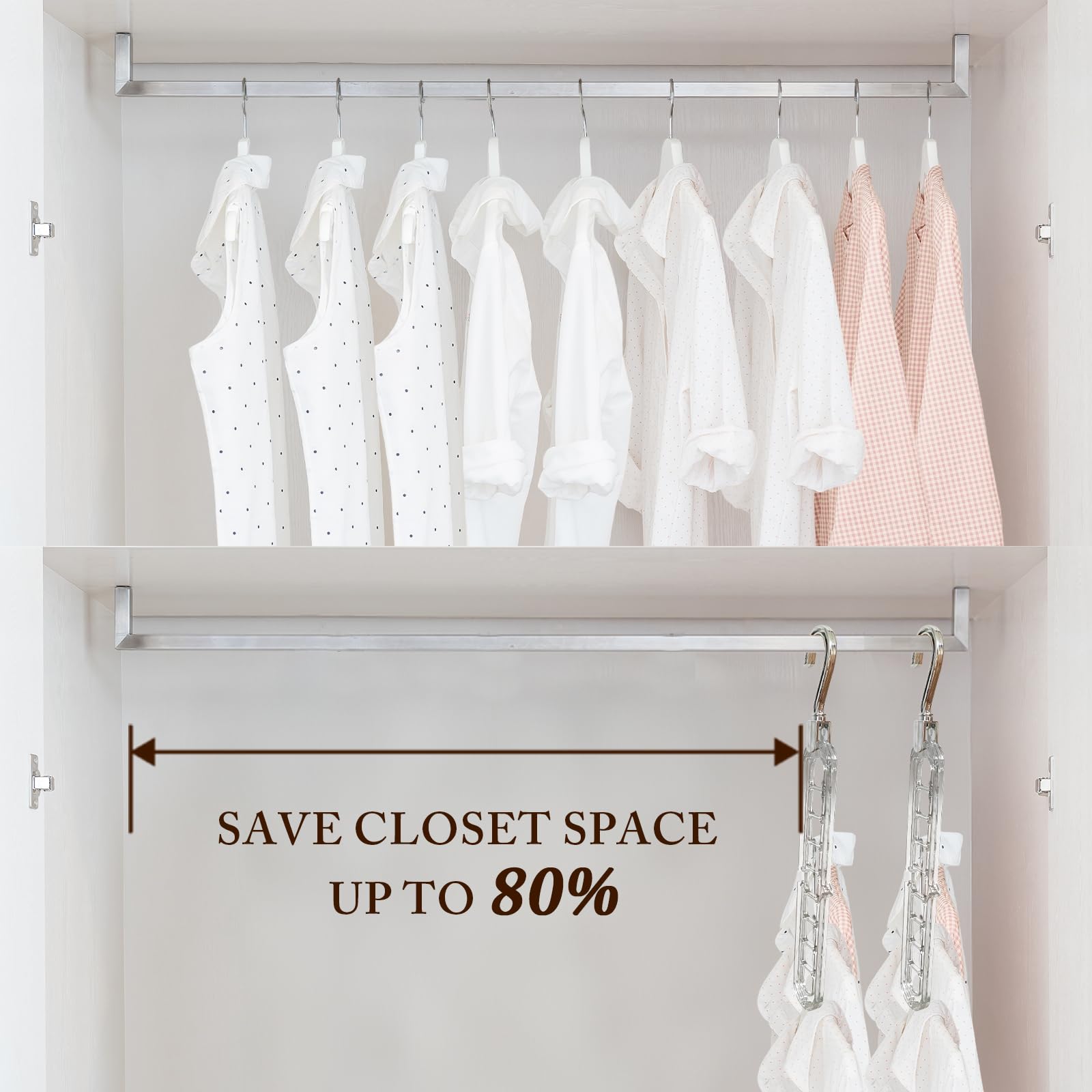 3/5pcs 9-Holes smart spacesaving hanger, wardrobe organizer , 9 in 1 Smart Rotate Anti-Skid Folding Hanger Pro, Multi  Space Saving Heavy Duty, Cascading Features for Home or Travel Organiser Hanging tiktokshopspringg