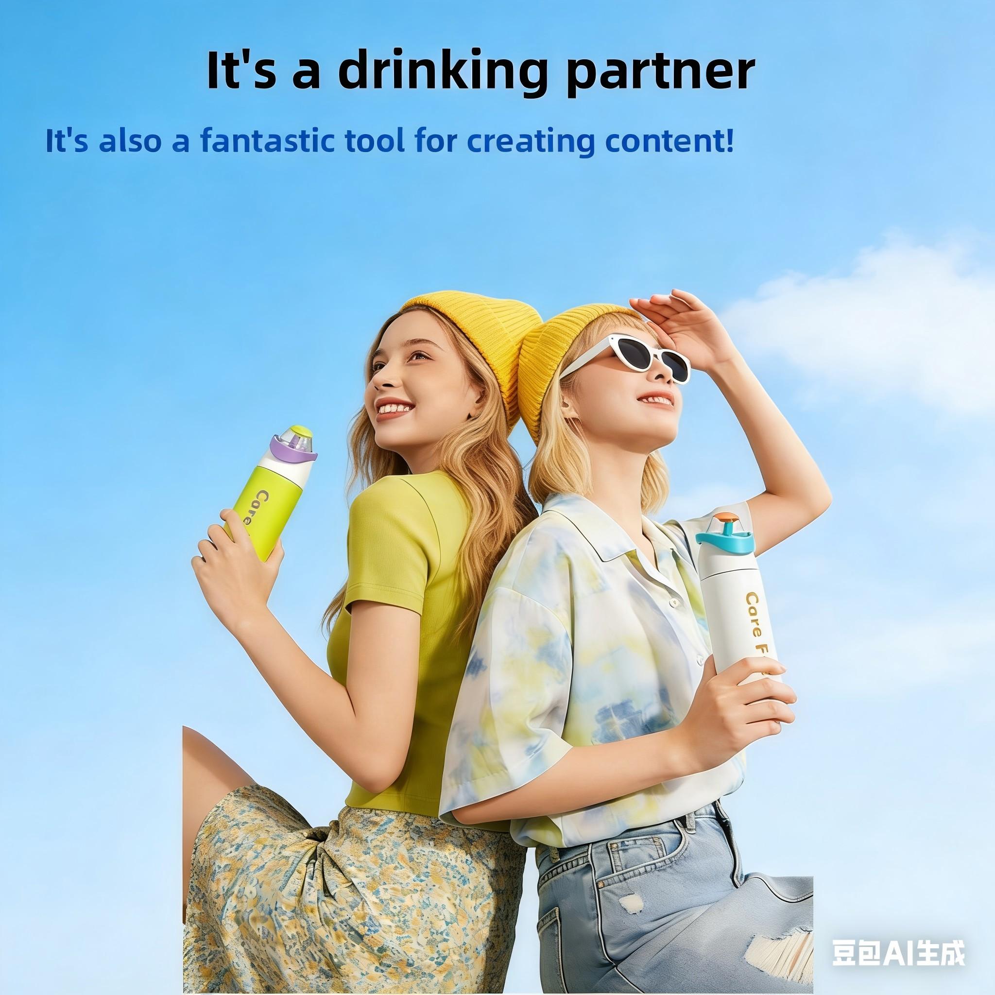 1 Pack 700ml Stylish Cute Stainless Steel Sports Water Bottle Vacuum Insulated Hot & Cold Retention Leakproof Portable Unisex for Young Sports People Home Outdoor Gym Travel Camping