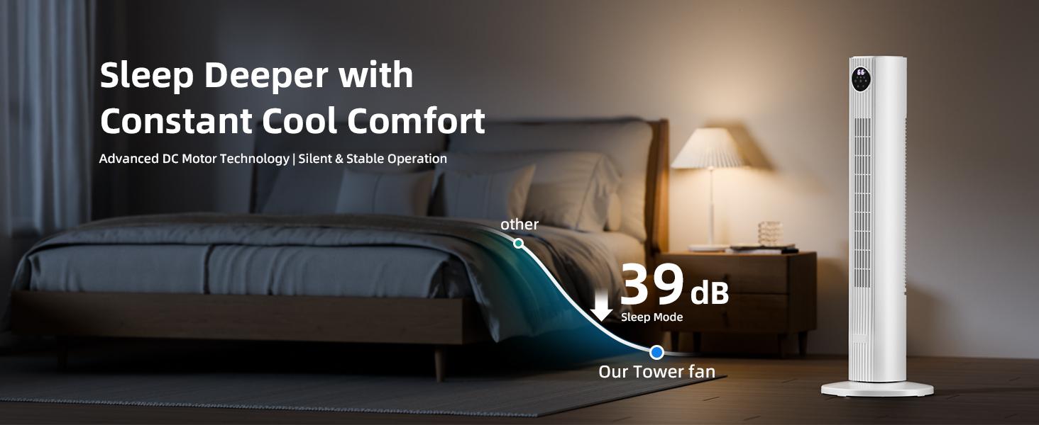 【NOT AC】Antarctic Star Tower Fan Portable Electric 85° Oscillating Fan with Remote Control, Quiet Operation, 3 Speed Settings & 12H Timer, Bladeless Standing Floor Fan for Bedroom & Office[No Cooling] [No Temperature Adjustment]